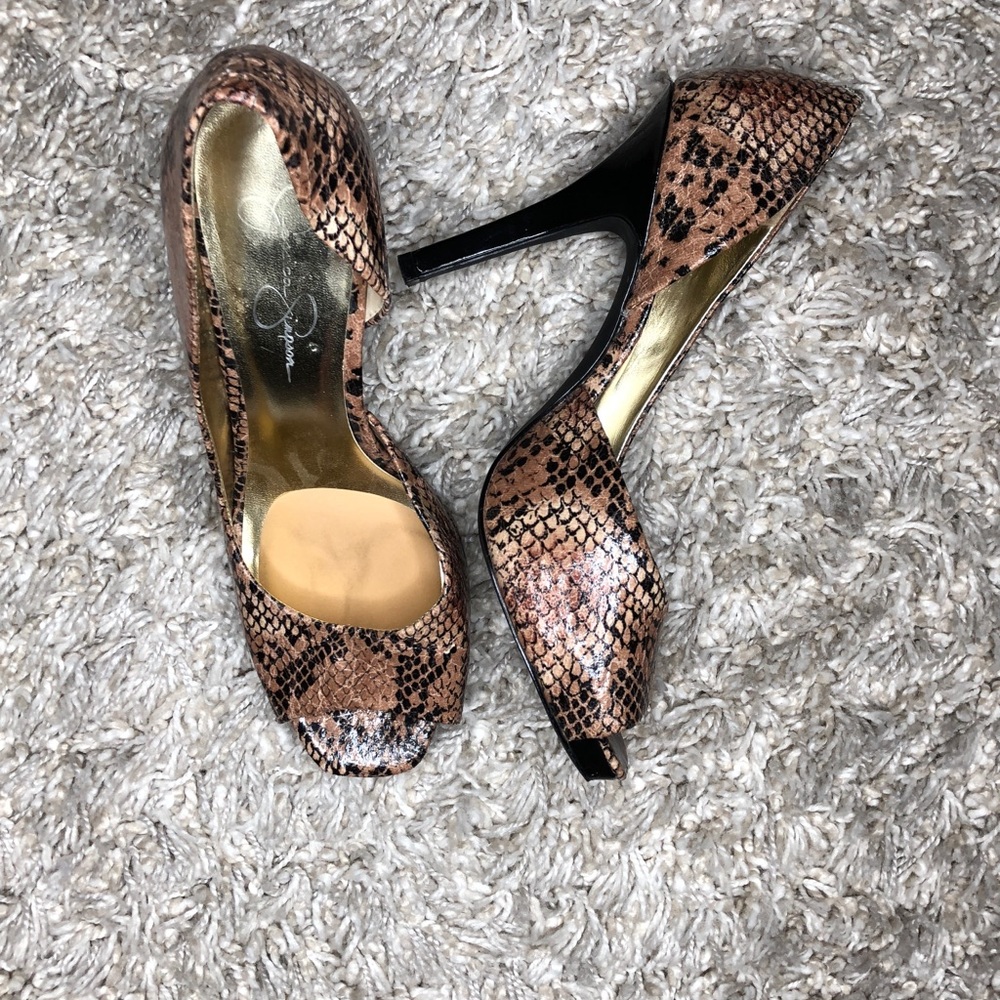 Jessica Simpson snake skin heels